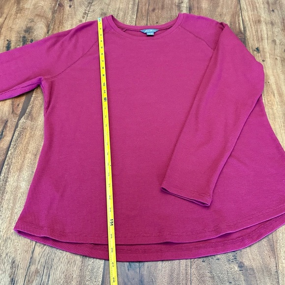 ☀️ NWOT EDDIE BAUER Waffle-Knit Raglan Long Sleeve Crew - Picture 7 of 10